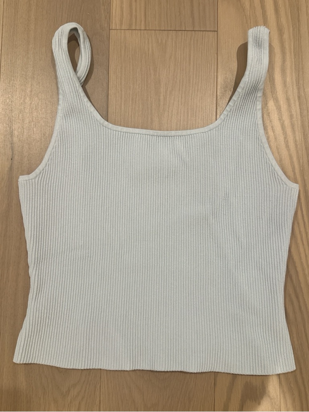 Aritzia Babaton Fitted Ribbed Tank Top Light Blue